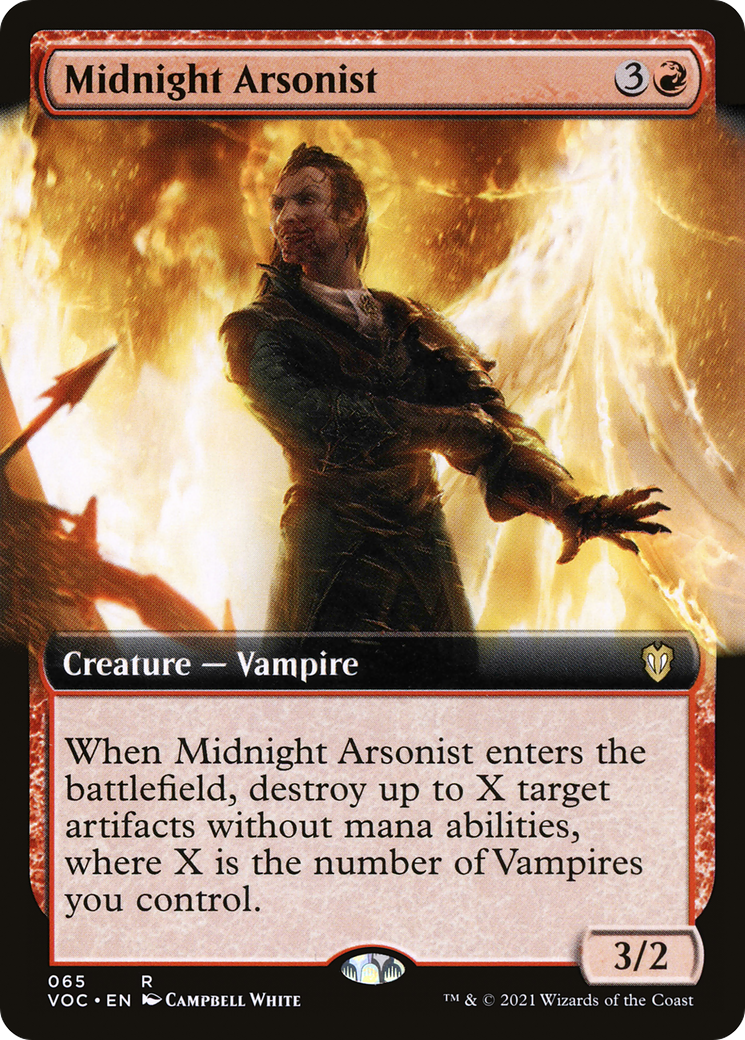 {R} Midnight Arsonist (Extended Art) [Innistrad: Crimson Vow Commander][VOC 065]