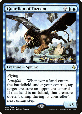 {R} Guardian of Tazeem [Battle for Zendikar Prerelease Promos][PR BFZ 078]