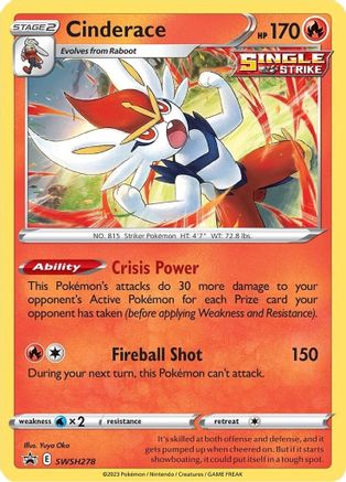[PKM] Cinderace (SWSH278) [Sword & Shield: Black Star Promos]