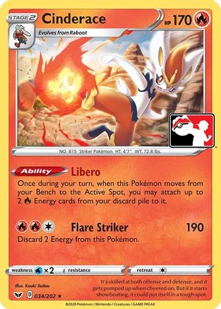 [PKM-R] Cinderace (034/202) [Prize Pack Series One]
