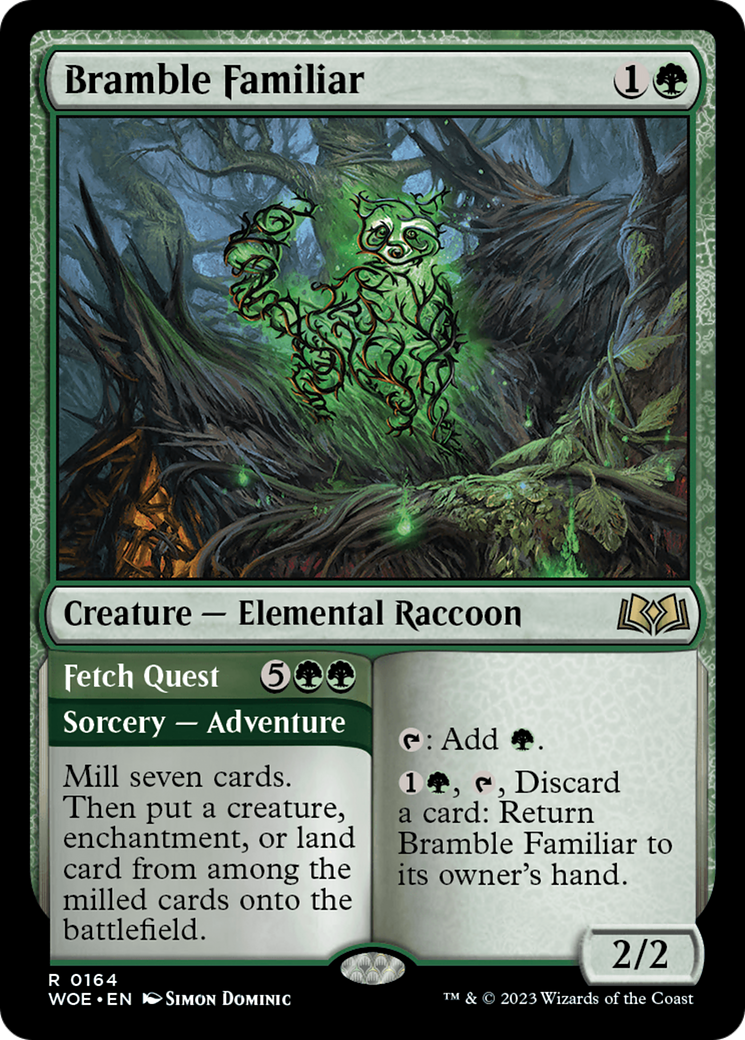 {@R} Bramble Familiar // Fetch Quest [Wilds of Eldraine][WOE 164]