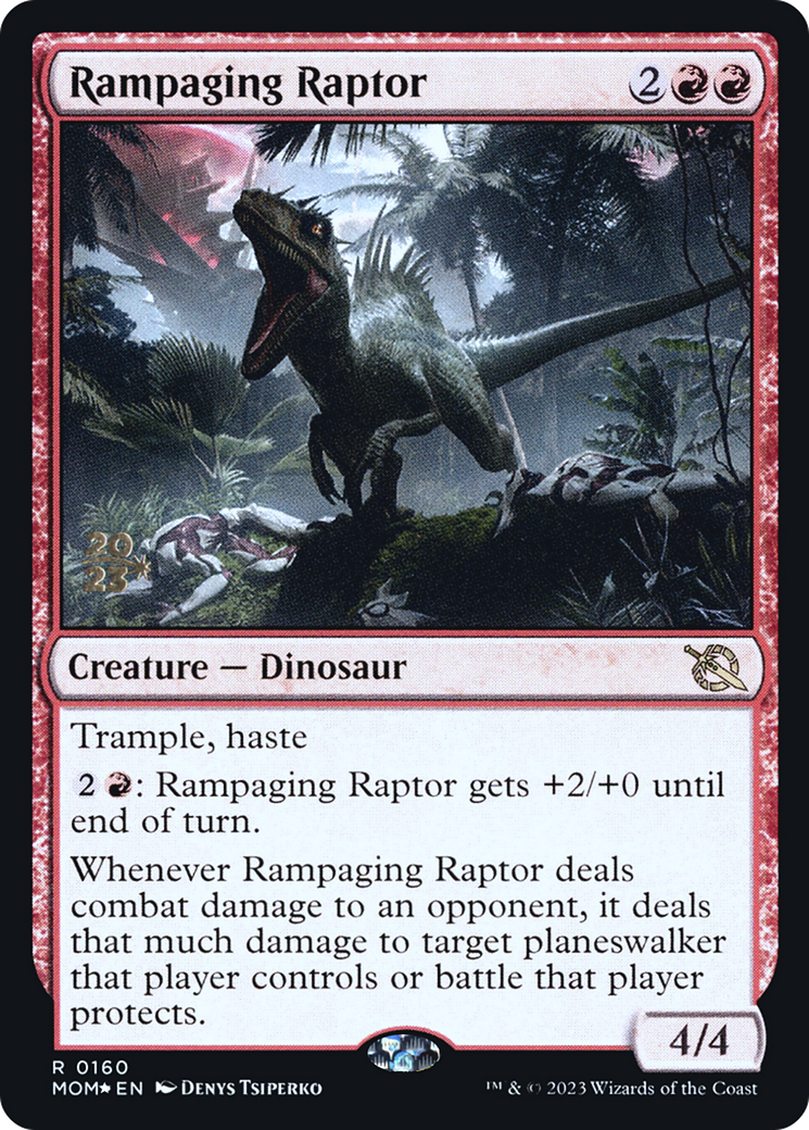 {R} Rampaging Raptor [March of the Machine Prerelease Promos][PR MOM 160]