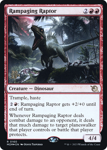 {R} Rampaging Raptor [March of the Machine Prerelease Promos][PR MOM 160]