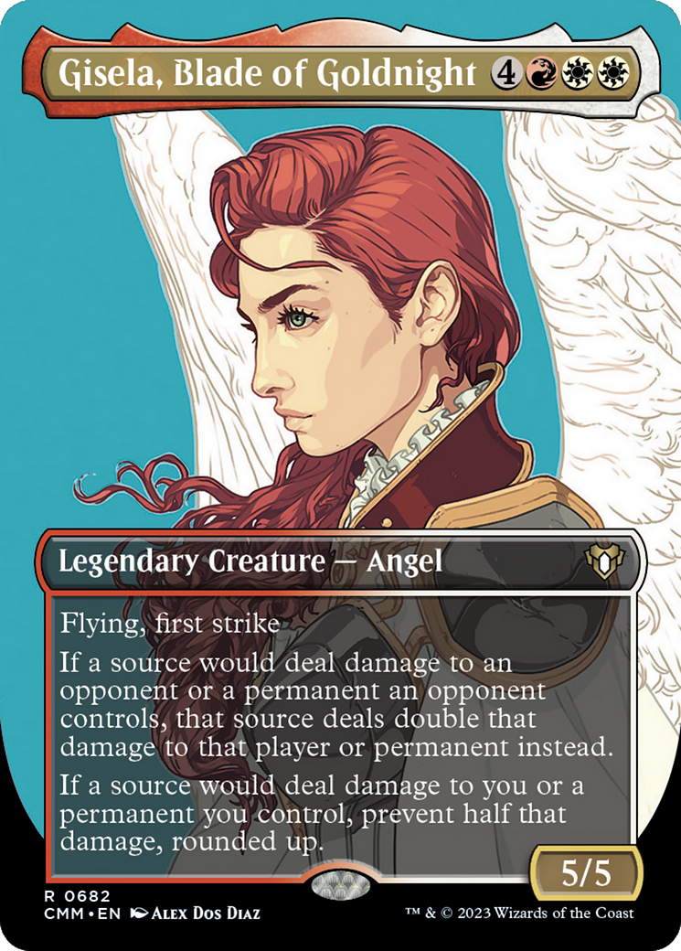 {R} Gisela, Blade of Goldnight (Borderless Profile) [Commander Masters][CMM 682]
