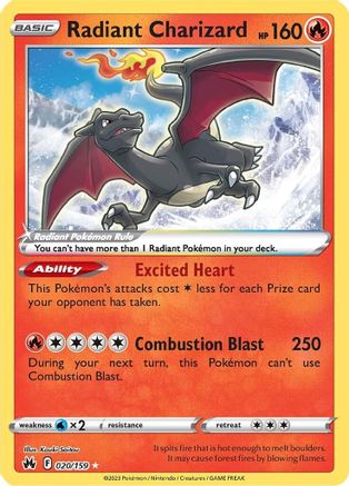 [PKM-R] Radiant Charizard (020/159) [Sword & Shield: Crown Zenith]