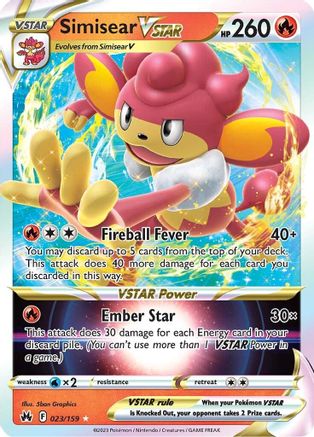 [PKM] Simisear VSTAR (023/159) [Sword & Shield: Crown Zenith]