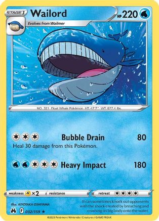 [PKM-R] Wailord (032/159) [Sword & Shield: Crown Zenith]