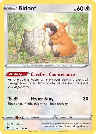 [PKM-C] Bidoof (111/159) [Sword & Shield: Crown Zenith]