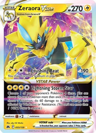 [PKM-R] Zeraora VSTAR (055/159) [Sword & Shield: Crown Zenith]