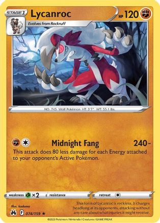 [PKM] Lycanroc (074/159) [Sword & Shield: Crown Zenith]
