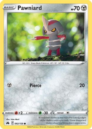 [PKM] Pawniard (092/159) (92) [Sword & Shield: Crown Zenith]