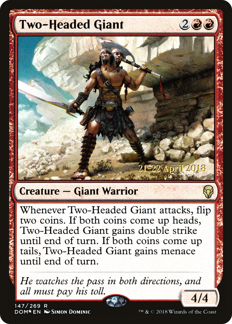 {R} Two-Headed Giant [Dominaria Prerelease Promos][PR DOM 147] - Misty Mountain Games