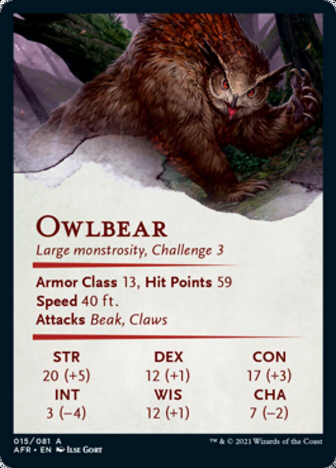 {A} Owlbear Art Card [Dungeons & Dragons: Adventures in the Forgotten Realms Art Series][AAFR 015]