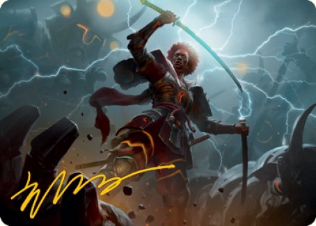 {A} Raiyuu, Storm's Edge Art Card (Gold-Stamped Signature) [Kamigawa: Neon Dynasty Art Series][GS ANEO 031]