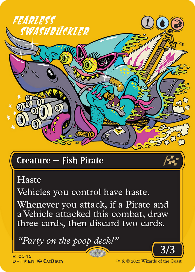 {@R} Fearless Swashbuckler (Borderless) (First-Place Foil) [Aetherdrift][DFT 545]