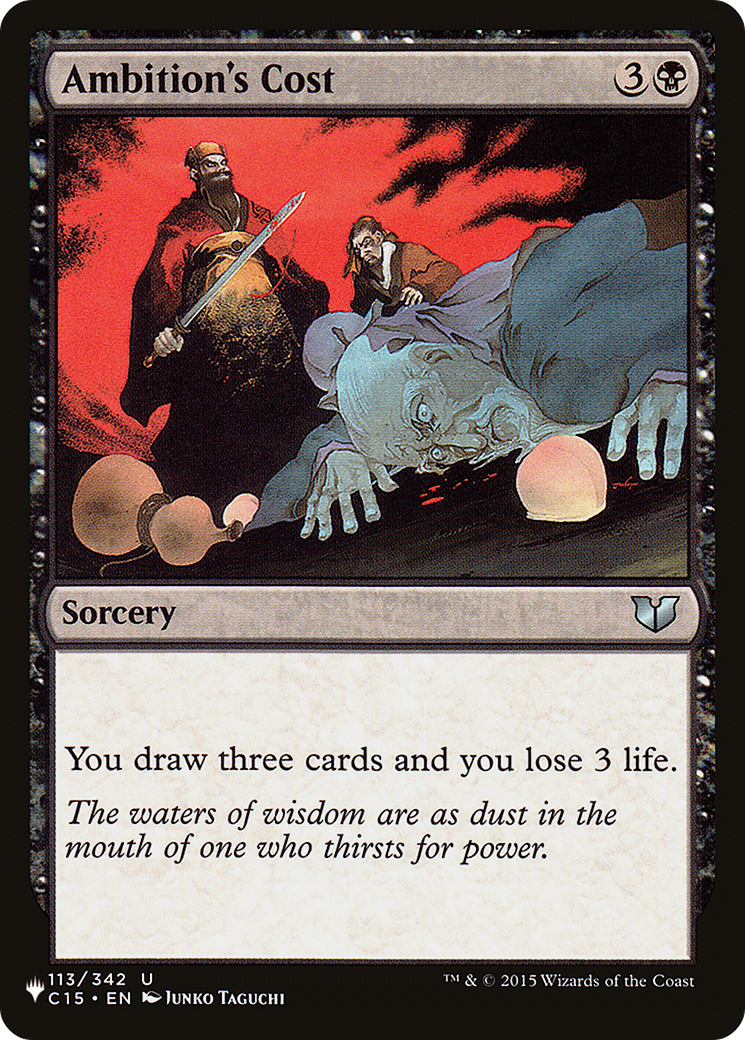 {C} Ambition's Cost [LIST C15-113]