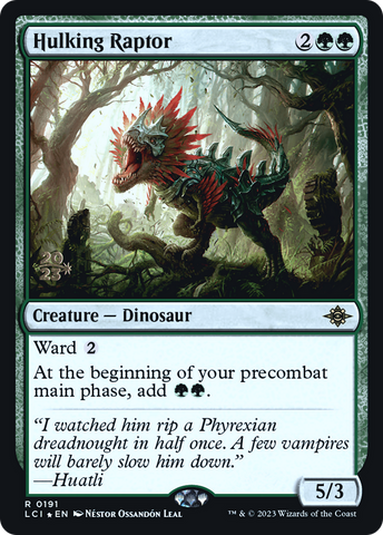{@R} Hulking Raptor [The Lost Caverns of Ixalan Prerelease Cards][PR LCI 191]