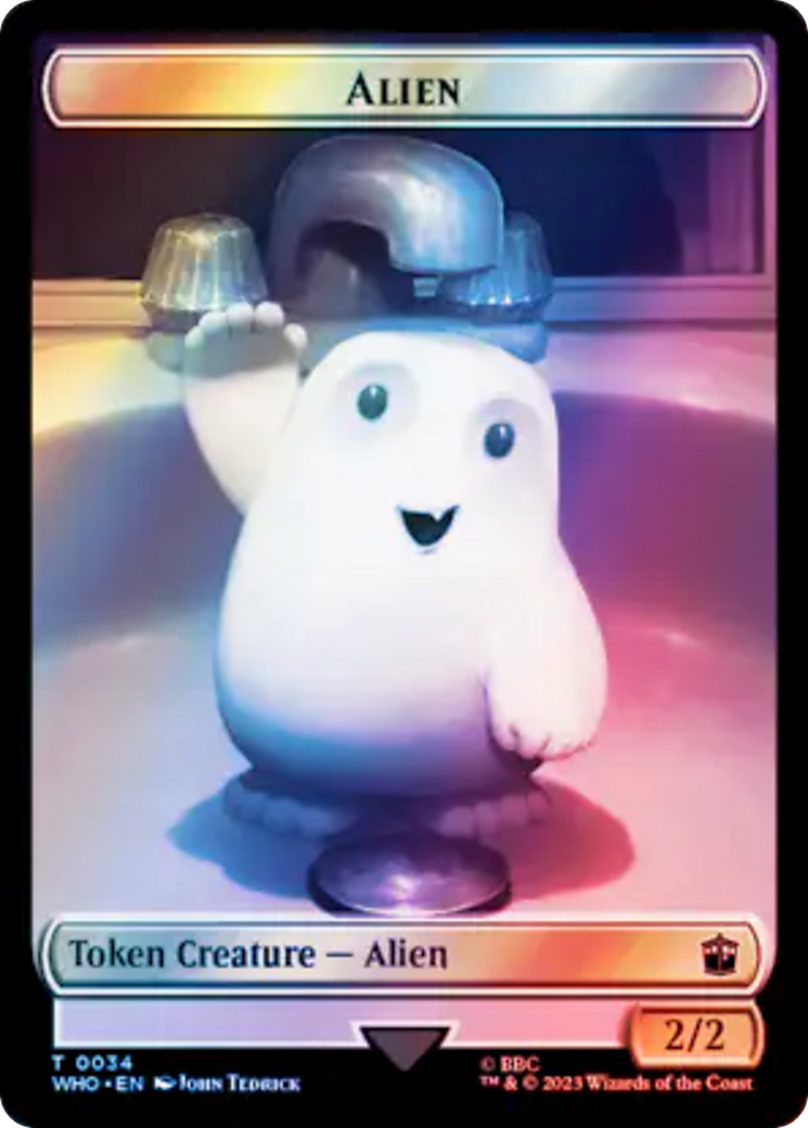 {T} Alien // Dinosaur Double-Sided Token (Surge Foil) [Doctor Who Tokens][TWHO 34//52]