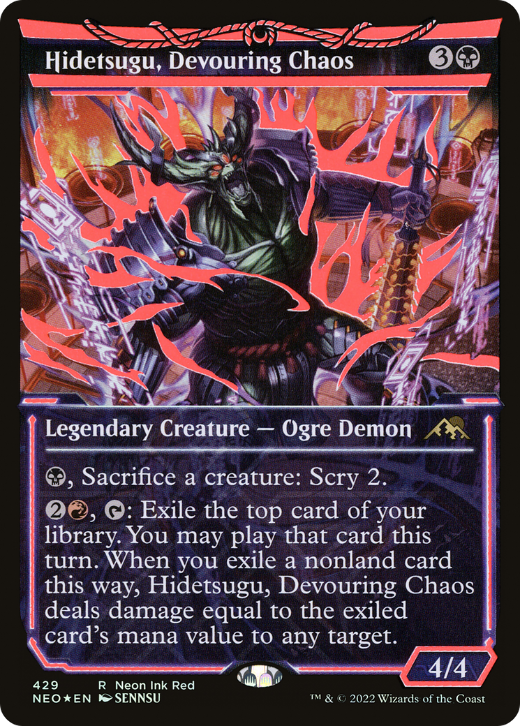 {R} Hidetsugu, Devouring Chaos (Neon Ink Red) [Kamigawa: Neon Dynasty][NEO 429]