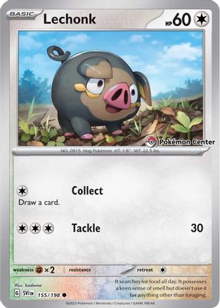 [PKM-C] Lechonk (155/198) (Pokemon Center Exclusive) [Scarlet & Violet: Base Set]