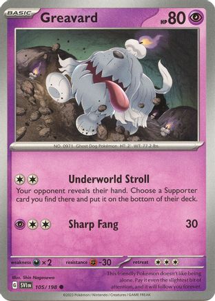 [PKM] Greavard - 105/198 105 - SV01 Scarlet & Violet Base Set