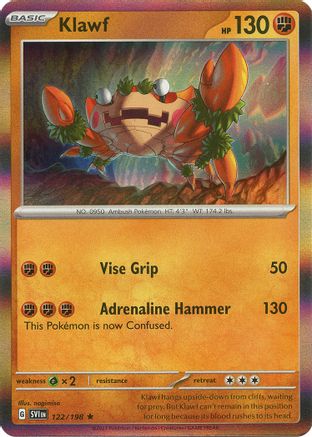 [PKM] Klawf - 122/198 122 - SV01 Scarlet & Violet Base Set Holofoil