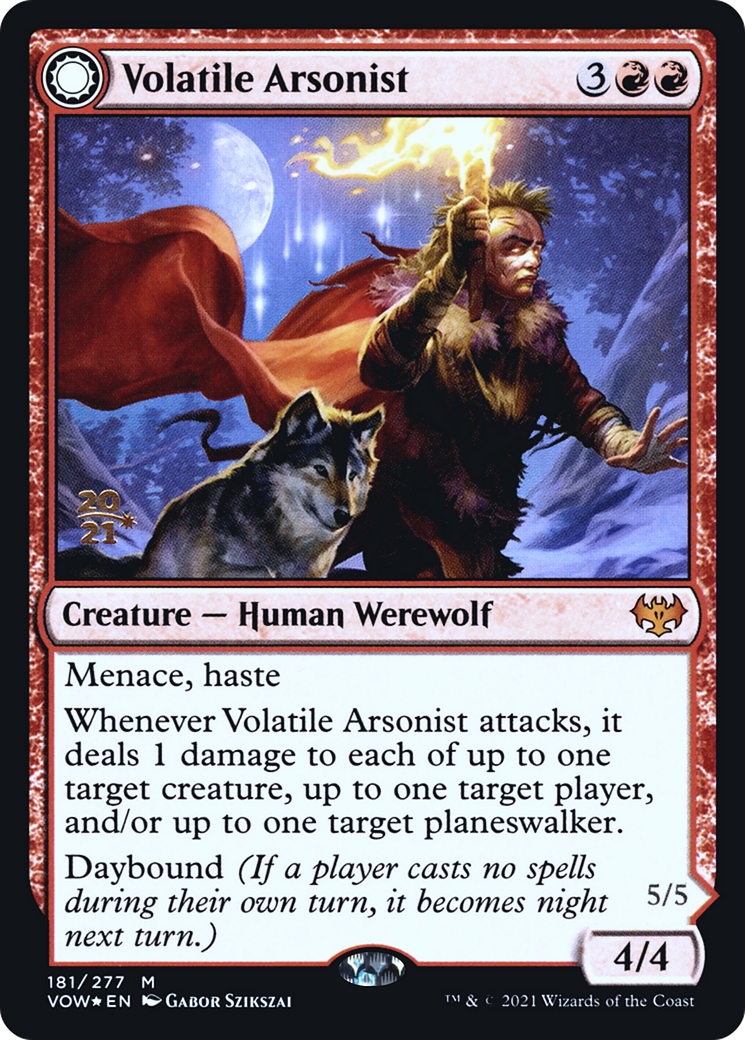 {R} Volatile Arsonist // Dire-Strain Anarchist [Innistrad: Crimson Vow Prerelease Promos][PR VOW 181]