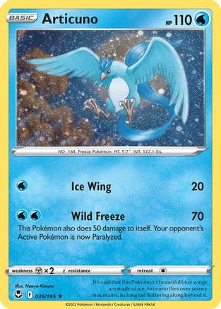 [PKM-R] Articuno (036/195) (Cosmos Holo) [Sword & Shield: Base Set]