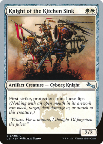 {C} Knight of the Kitchen Sink ("protection from loose lips") [Unstable][UST 12C]