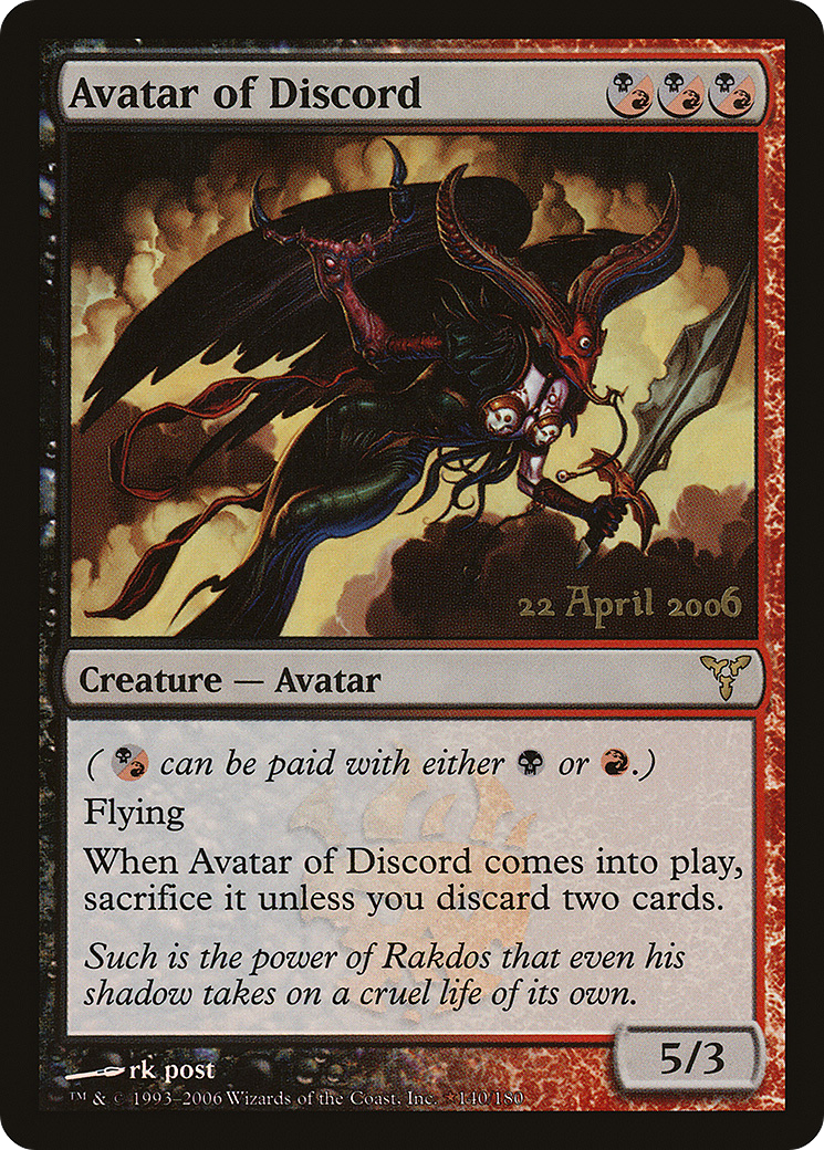 {R} Avatar of Discord [Dissension Promos][PR DIS 140] - Misty Mountain Games