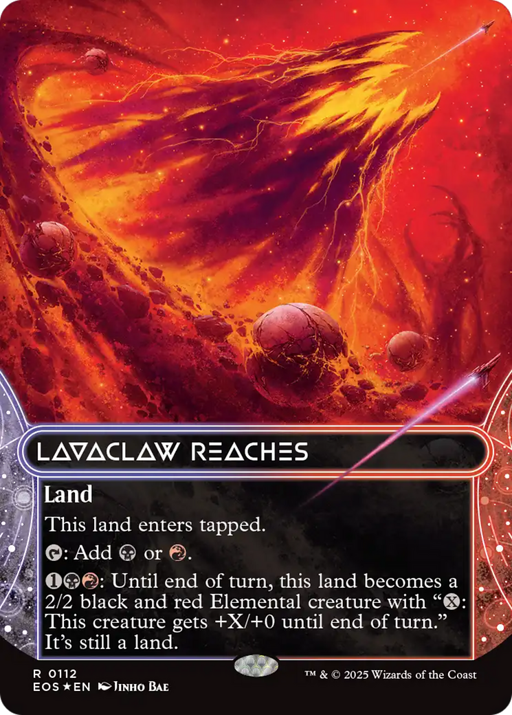 {@@ EOC R} Lavaclaw Reaches (0112) (Borderless) (Galaxy Foil) [Edge of Eternities: Stellar Sights][EOS 112]
