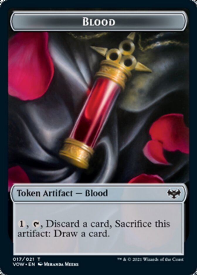 {T} Blood // Bat Double-sided Token [Innistrad: Crimson Vow Commander Tokens][TVOC 017]