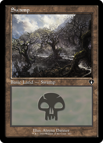 {B} Swamp (443) (Retro) [Commander Masters][CMM 443]