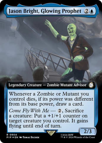 {R} Jason Bright, Glowing Prophet (Extended Art) (Surge Foil) [Fallout][PIP 904]