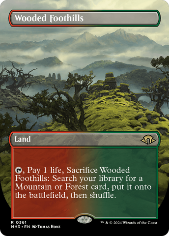 {R} Wooded Foothills (Borderless) [Modern Horizons 3][MH3 361]