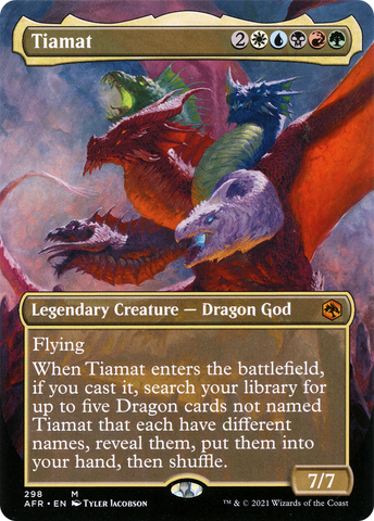 {R} Tiamat (Borderless Alternate Art) [Dungeons & Dragons: Adventures in the Forgotten Realms][AFR 298]