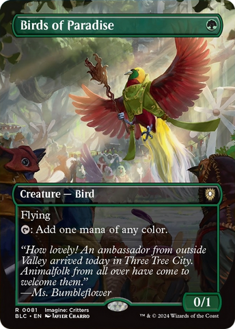 {R} Birds of Paradise (Borderless) [Bloomburrow Commander][BLC 081]
