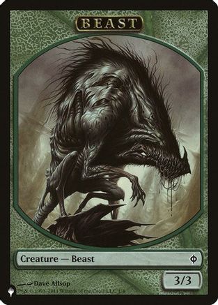 {T} Beast // Liliana, Defiant Necromancer Emblem Double-Sided Token [Secret Lair: From Cute to Brute Tokens][TSLD 000]