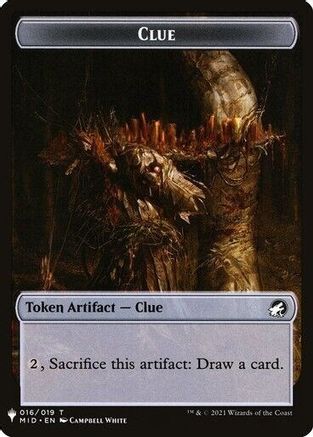 {T} Clue // Golem Double-Sided Token [Secret Lair: From Cute to Brute Tokens][TSLD 000]
