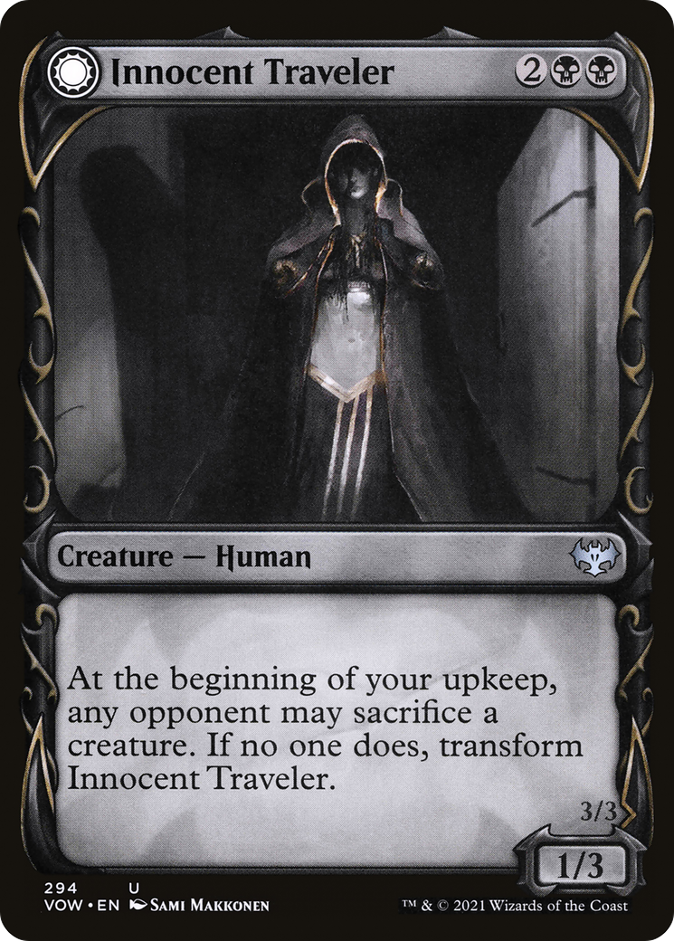 {C} Innocent Traveler // Malicious Invader (Showcase Fang Frame) [Innistrad: Crimson Vow][VOW 294]