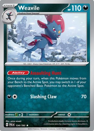 [PKM-R] Weavile (134/193) [Scarlet & Violet: Paldea Evolved]