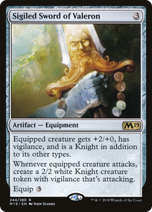 {R} Sigiled Sword of Valeron [Core Set 2019][M19 244] - Misty Mountain Games