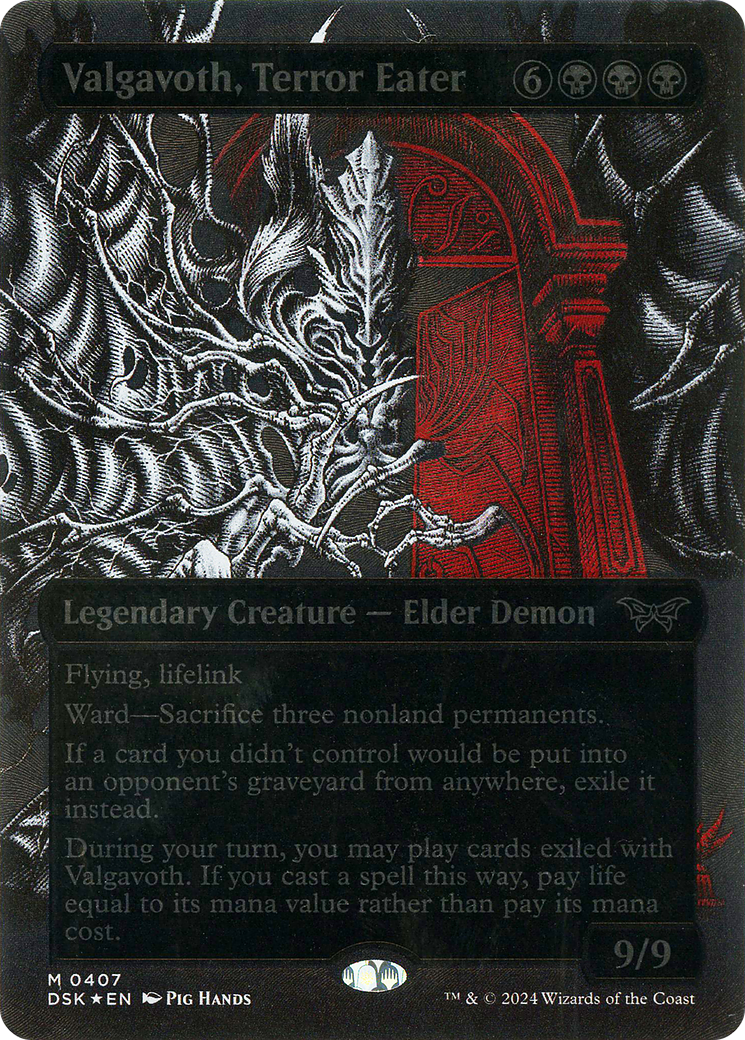 {@R} Valgavoth, Terror Eater (Showcase) (Textured) [Duskmourn: House of Horror][DSK 407]