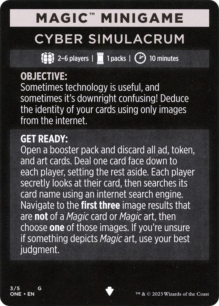 {C} Cyber Simulacrum (Magic Minigame) [Phyrexia: All Will Be One Minigame][MG MONE 003]