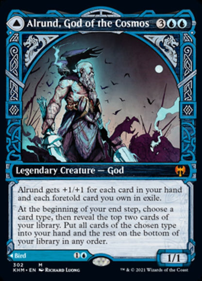 {R} Alrund, God of the Cosmos // Hakka, Whispering Raven (Showcase) [Kaldheim][KHM 302]