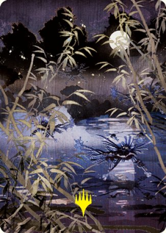 {A} Swamp Art Card (Gold-Stamped Signature) [Kamigawa: Neon Dynasty Art Series][GS ANEO 081]