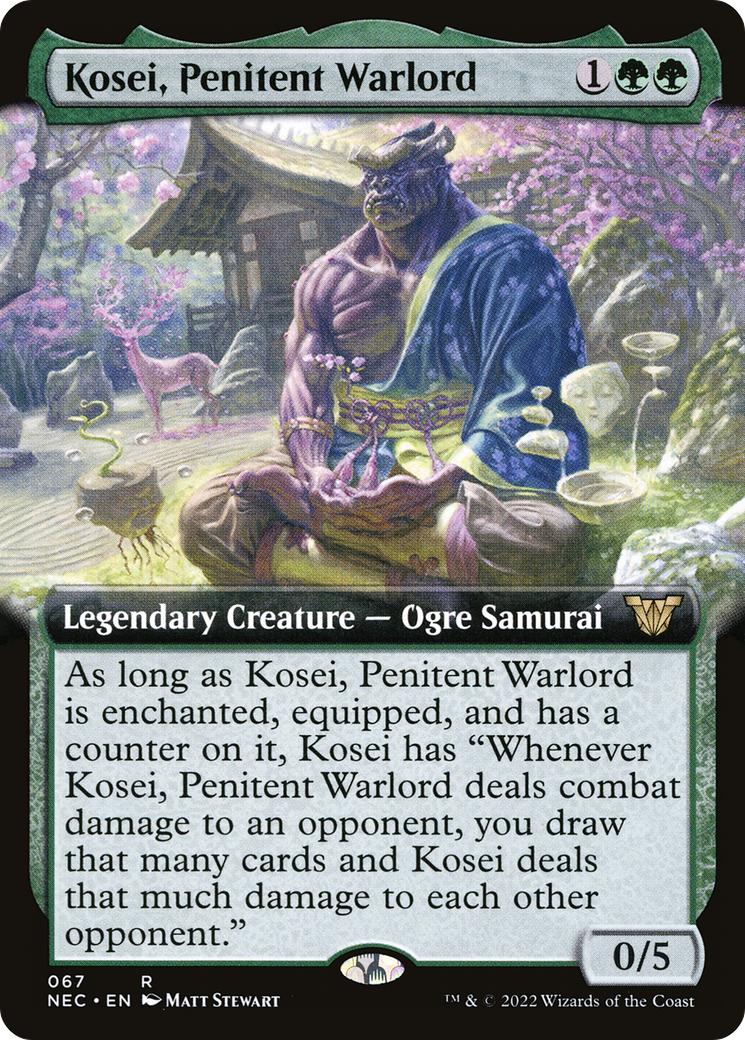 {R} Kosei, Penitent Warlord (Extended Art) [Kamigawa: Neon Dynasty Commander][NEC 067]