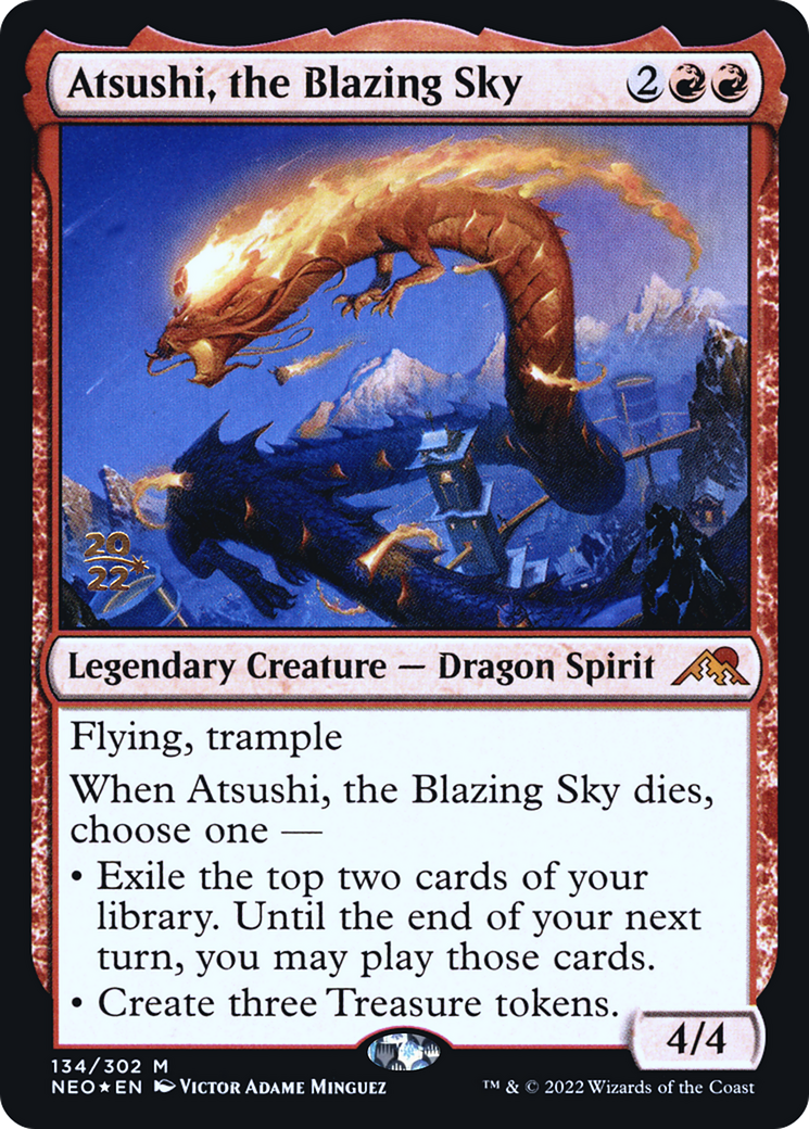 {R} Atsushi, the Blazing Sky [Kamigawa: Neon Dynasty Prerelease Promos][PR NEO 134]