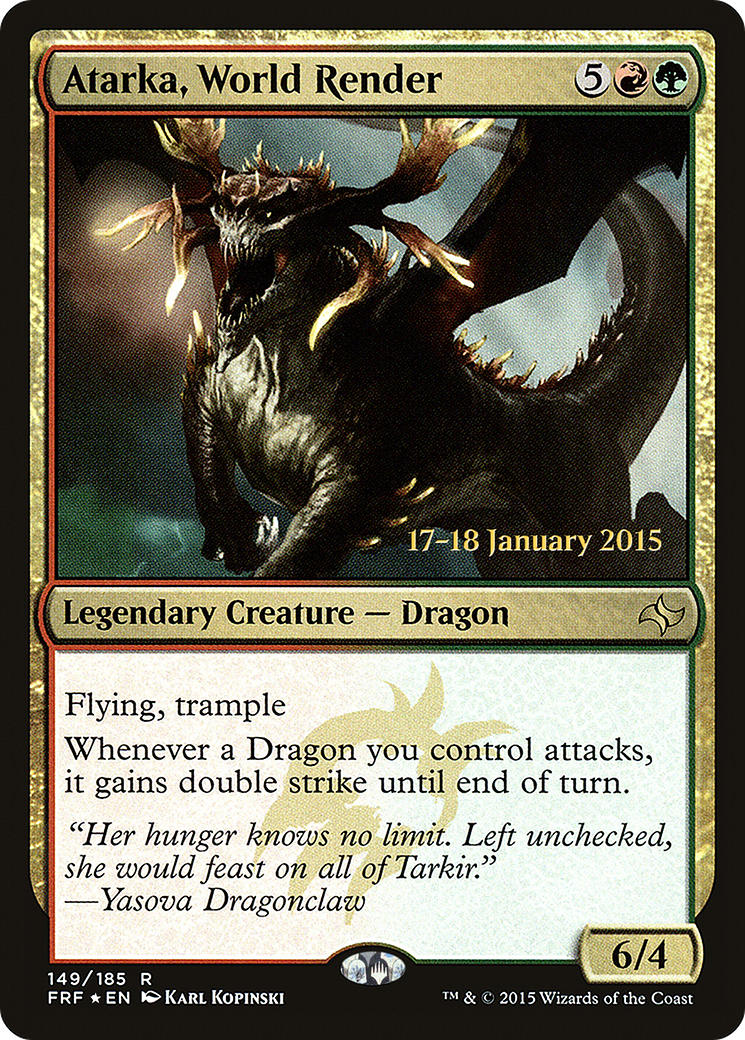 {R} Atarka, World Render [Fate Reforged Prerelease Promos][PR FRF 149]