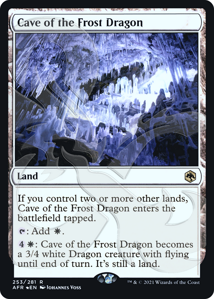 {R} Cave of the Frost Dragon (Ampersand Promo) [Dungeons & Dragons: Adventures in the Forgotten Realms Promos][AMP AFR 253]